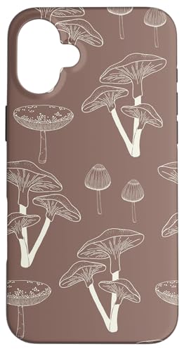 Aesthetic Cottagecore Vintage Mushroom Garden Brown �X�}�z�P�[�X iPhone 16 Plus �p