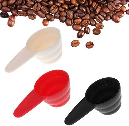 VizGiz 3 Pack Measuring Spoons With 3 Level Scale 8g 10g 12g Coffee Scoop Plastic Spoon for Ground Cafe Bean Milk Fruit Powder Seed Spices Flour Protein Sugar Espresso Salts Kitchen Tools, VZ4922