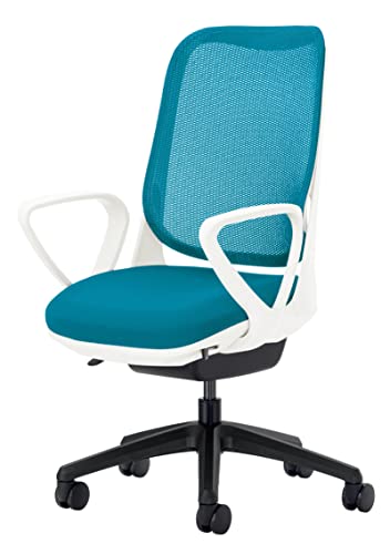 ライオン事務器 オフィスチェア サークルアーム ライド ターコイズブルー 79825
