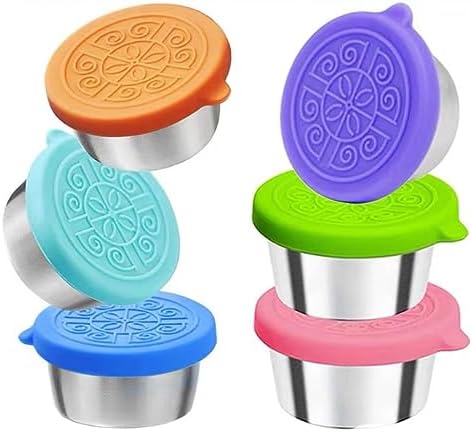 6-Pack Stainless Steel Condiment Cups With Silicone Lids - Leakproof, Reusable For Salad Dressing, Snacks - View #6