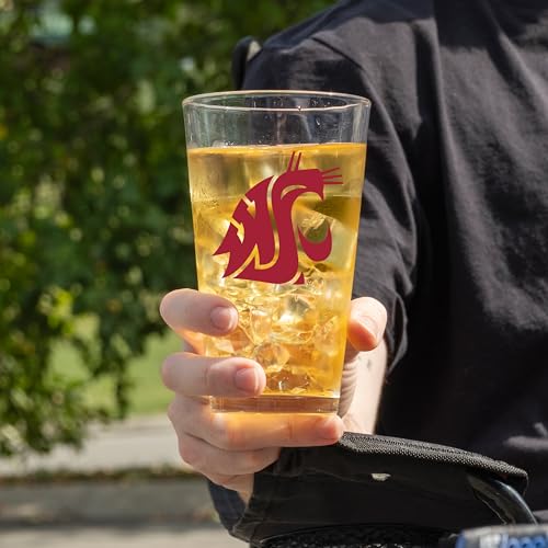 Image of Logo Brands NCAA 16 oz Pint Glass - Durable Glass With Bold Team Color- Chip-Resistant Rim Drinkware For Fans, Tailgates, Home Bars & Everyday Use