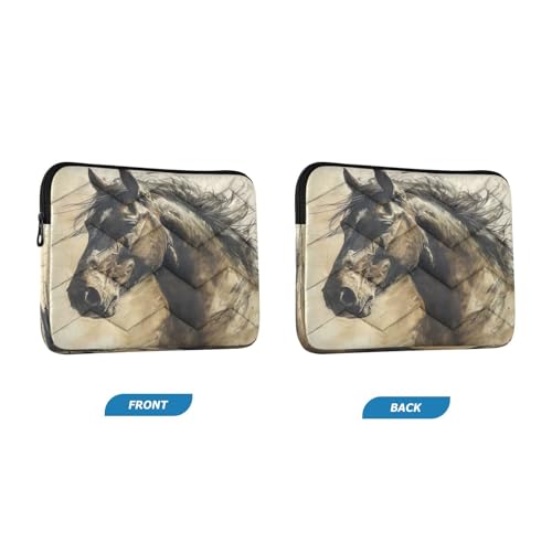 Funda para laptop 13-14 pulgadas impermeable con diseño caballo miniatura 2