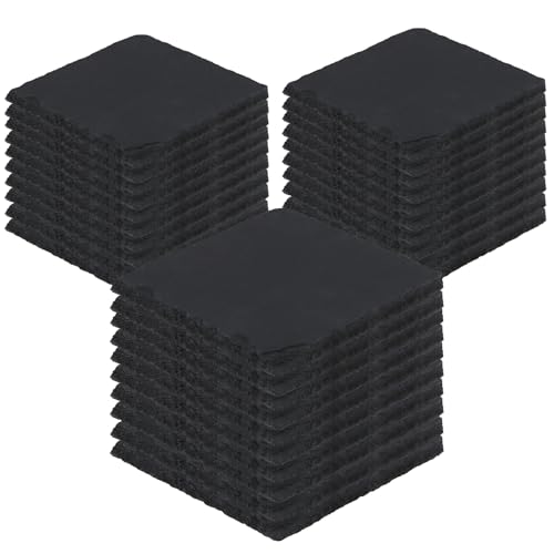 Mouyat 30 Pack 4X4 Inch Black Slate Plates, Square Slate Cheese Board With Natural Edge, Natural Stone Plates Cutting Board Charcuterie Boards For Cheese, Sushi, Meat, Appetizers