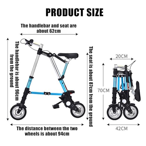 Bicicleta plegable ultraligera compacta para adultos, diseño portátil para fitness y fácil transporte