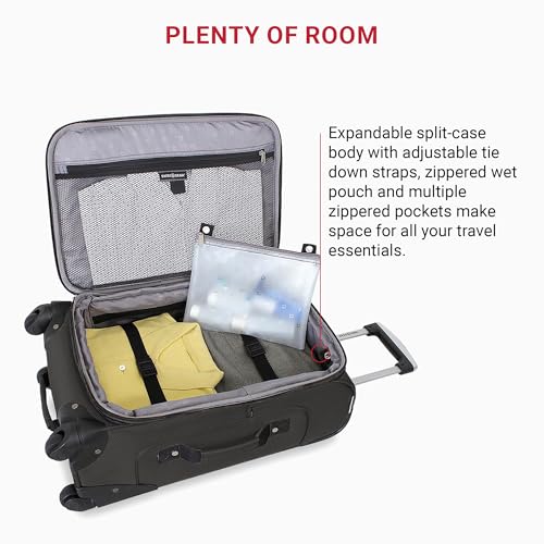 SwissGear Sion Softside Expandable Luggage, Black, 2-Piece Set (21/29) image 7