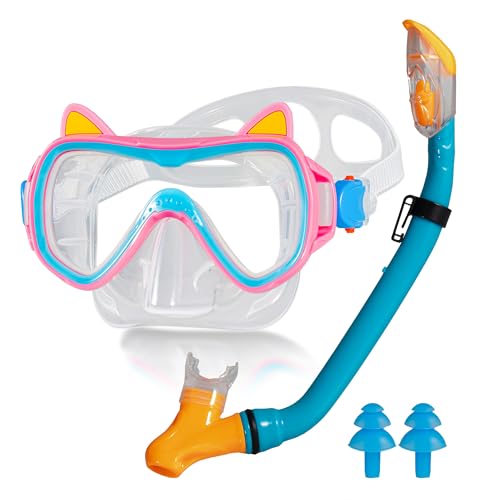 Schnorchelset Kinder,Taucherbrille Kinder mit 180° Anti-Fog...
