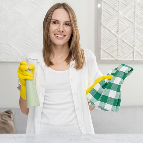 Image of Bulk Green Dish Towels - 30 Pack, 30 inchx20 inch, 100% Cotton Green Kitchen Towels Set - St Patrick's Day Tea Towels with Hanging Loop - Checkered, Lint-Free & Highly Absorbent (30 Pack)