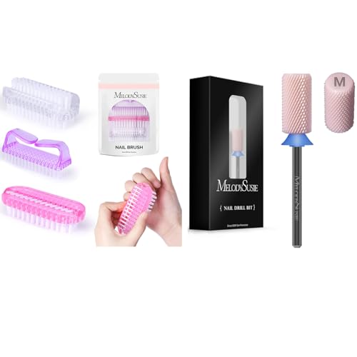 MelodySusie All in One Nail Brush Set with Ceramic Nail Drill Bits