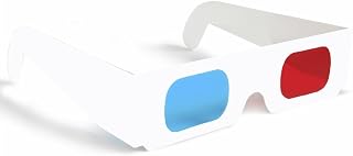 articulo 3 x 3d gafas rojo/azul cian tarjeta de papel 3-D gafas anaglifo blanco