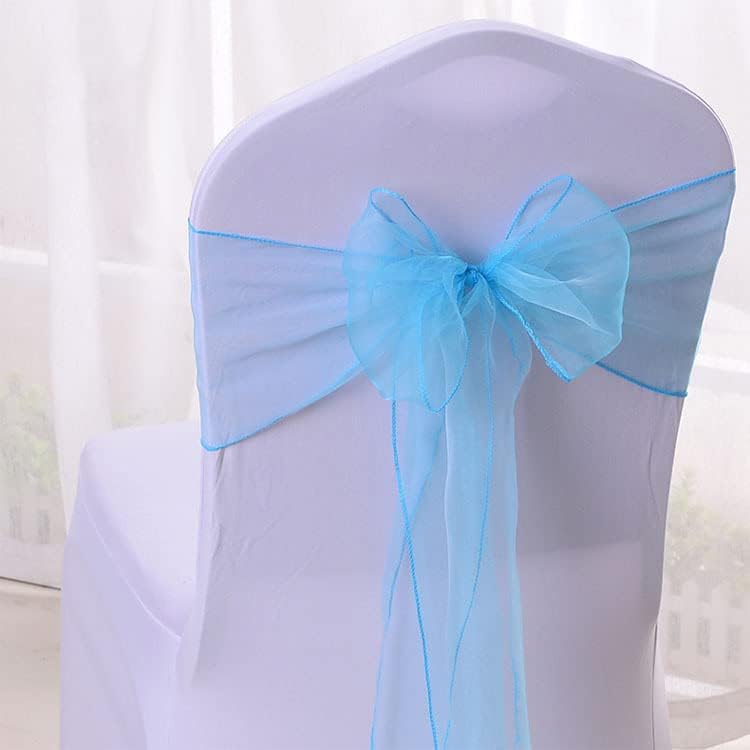 Ribbon Pack of 6 Organza Chair Sashes, Organza Chair Band Bow Chair Covers Chair Sash Organza Wedding Party Birthday 17 x 210 cm, Silver Grey