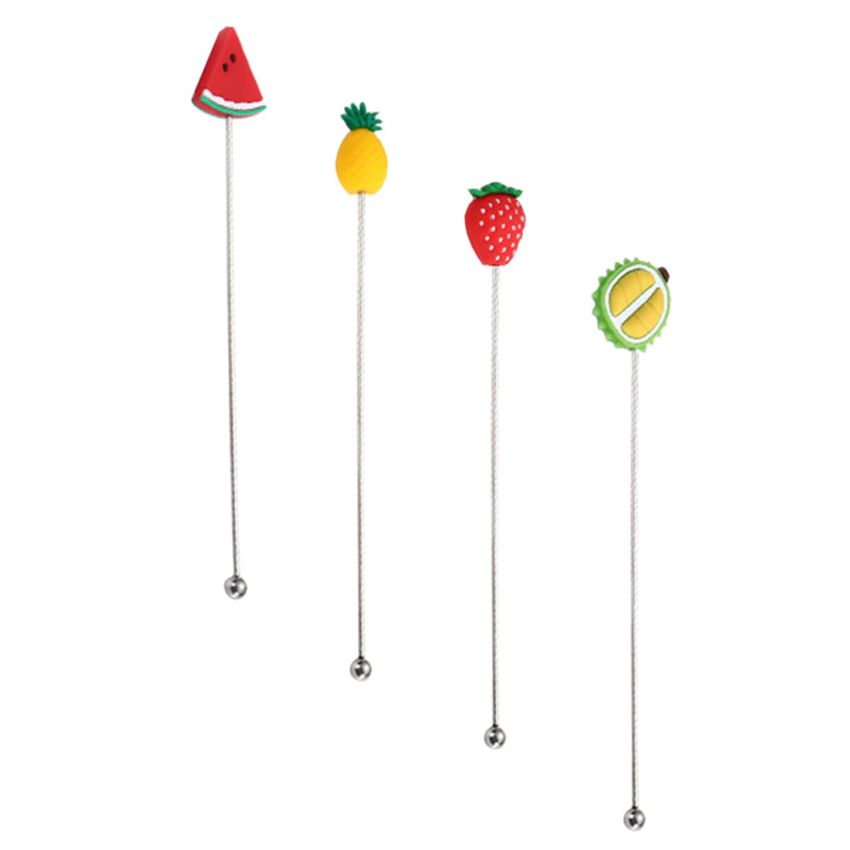 OFFSCH Your Drink 4pcs Stainless Steel Tea Cocktail Stirrers Non-slip Easy to Cle