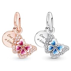 Butterfly & Quote Double Dangle Charm 2-piece Set