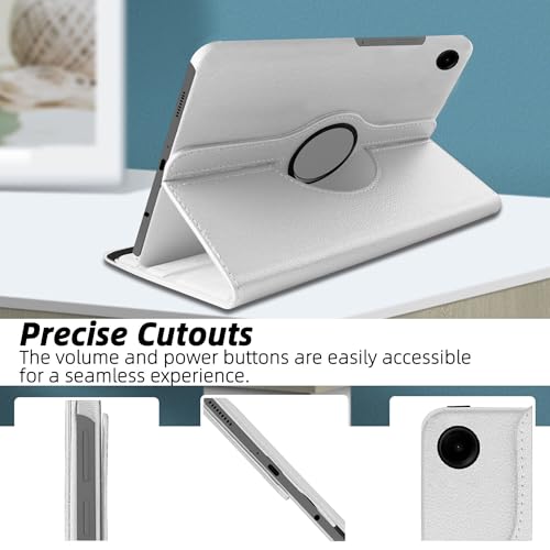 Image of TGK 360 Rotatable Smart Flip Cover for Samsung Galaxy Tab A11 8.7 Inch Case 2025 / Galaxy Tab A9 8.7 Inch 2023 (White)