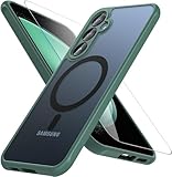 Hensinple Magnetic Case for Galaxy A14 5G Phone Case with Glass Screen Protector,[Compatible with MagSafe], Shockproof Matte Back Cover for Samsung Galaxy A14 5G Case- Green