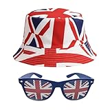 YSDYY 1 Fischerhut Und 1 Paar Sonnenbrillen, Klassisches Gedrucktes Design, Sonnenschutzmittel Im Freien, Trendige Und Modische Accessoires, Geeignet Für Reisen, Einkaufsmöglichkeiten, Strandpartys.