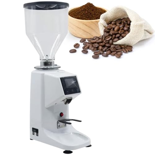 Professional Coffee Grinding Machine Digital Display,Commercial Espresso Coffee Maker,19 Adjusted Grind Coarseness Settings,White-1500ml