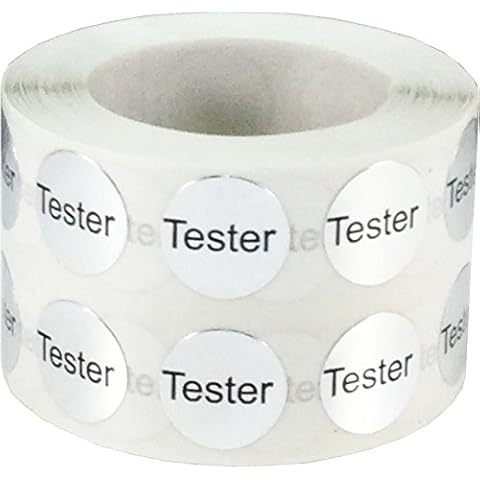 Metallic Silver Tester Stickers 12.7 mm 0.5 Inch Round 1000 Count Cover