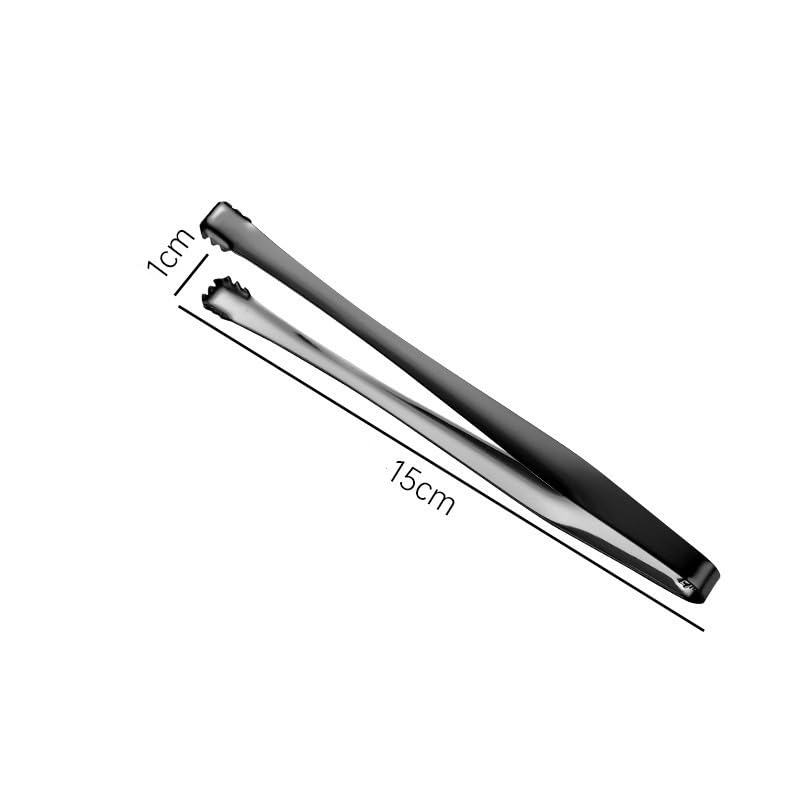 Pince à glaçons en acier inoxydable avec poignée antidérapante en silicone pour glaçons, sucre, etc. Outil de cuisine idéal pour servir et cuisiner