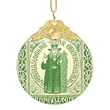 2025 Weihnachtsschmuck, runder Glasanhänger, irischer Segen, St. Patrick's Day, Weihnachtsbaumschmuck für Party, Hochzeit, Kamin, Outdoor