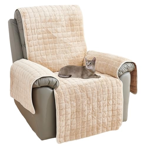 NUODWELL Sofa Armlehnenbezüge, Sesselschoner Sesselauflage, Anti-Rutsch superweich, waschbar, Relaxsessel Bezüg Sesselüberzug Möbelschutz für Kinder und Haustiere (Beige, 53 x 190 cm)