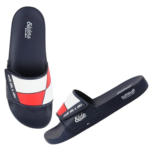 Image of WELCOME Soft Men's Slippers /Sliders with Cushion FootBed for Adult | Comfortable & Light Weight | Stylish & Anti-Skid | Waterproof & Regular Flip Flops for Gents /Boys