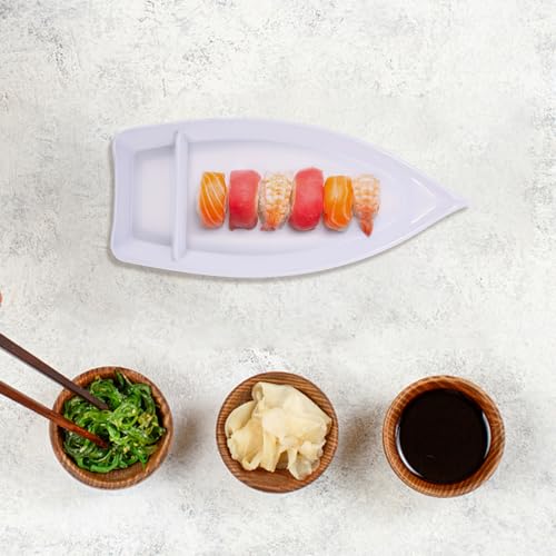 Bandeja para sushi forma bote estilo japonés melamina miniatura 6