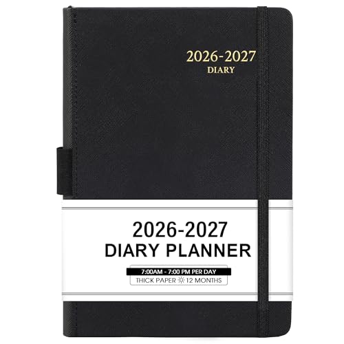 2026-2027 Appointment Book & Planner - Jul 2026 - Jun 2027, Daily Hourly Planner, 5.75" X 8.25", 60-Minute Interval, Faux Soft Leather Cover, Premium Paper, Academic Planner, Pen Holder, Inner Pocket