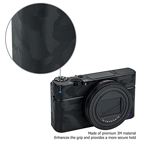 Anti-Scratch Camera Body Skin Cover Protector Film For Sony Rx100Vii Rx100M7 (Fits Rx100 Vii Only) - 3M Sticker/Shadow Black Camouflage Pattern #TOP4