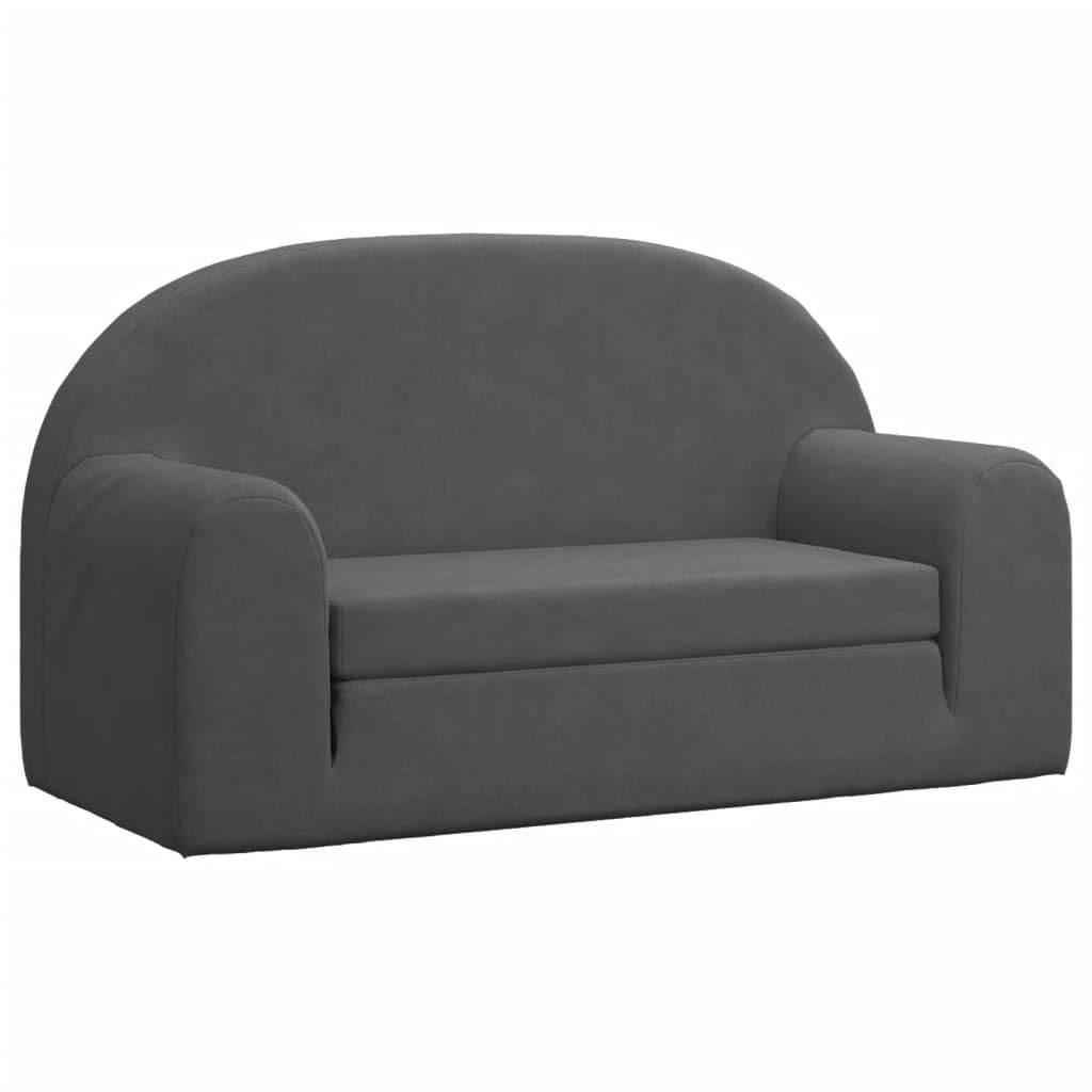 Sofá Cama de 2 plazas Felpa Suave Gris Antracita, Sofas De Salon, Sofa Relax - 357024