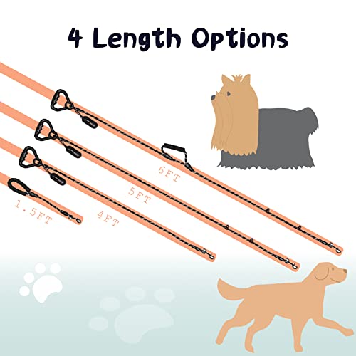 Wakytu Heavy Duty Dog Leash For Large Dogs, Short Dog Leash With Comfortable Padded Handle, 1.5 Ft Strong Reflective Rope For Night Walking, Black #TOP7