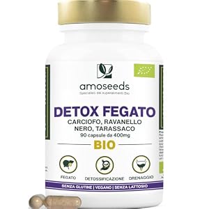 Detox Fegato BIO | Potente Depurativo de la Tossine, Drenante, migliora la Digestione | Carciofo, Ravanello Nero, Tarassaco | 90 capsule vegane, Integratore Detox | Qualità superiore