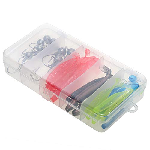Atrair, Andoer 33 unidades de kit de iscas de pesca caixa de equipamento de pesca com anzol de cabeç
