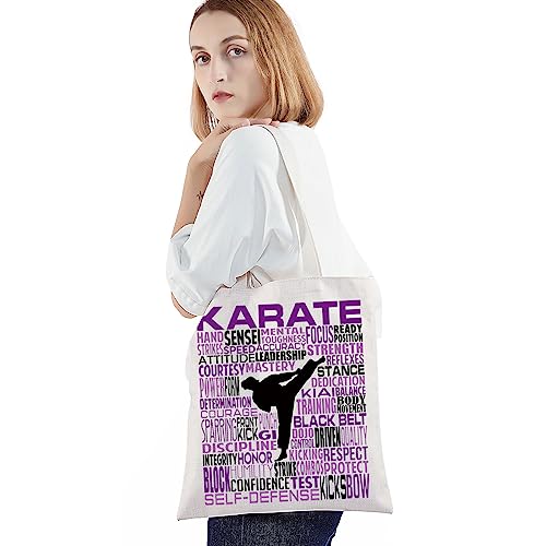 Bolsa tote de lona de karate canvas miniatura 4