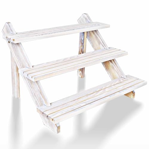 Vintage White 3-Tier Display Riser Organizer