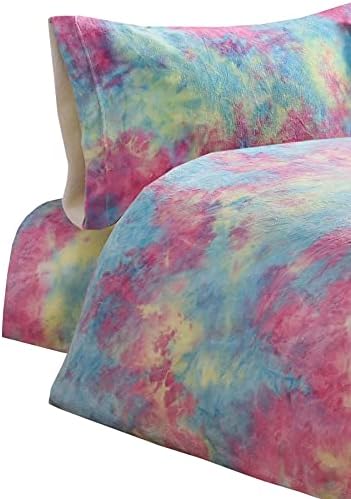 Olivia Rocco Rainbow Multi Teddy Fleece Duvet Set Super Soft Quilt Set, Double Fitted Sheet