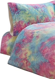 Olivia Rocco Rainbow Multi Teddy Fleece Duvet Set Super Soft Quilt Set, Double Fitted Sheet