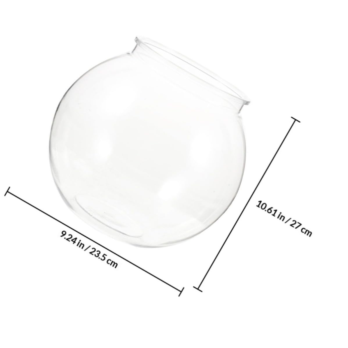 YARNOW Pecera Redonda de Plástico Transparente para Peces y Camarones, Diseño Compacto y Moderno, Fácil de Limpiar, Adecuado para Oficina y Centro Comercial