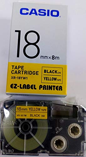 Image of Casio XR-18YW1-W-DJ Label Printer Tape (Black and Yellow)