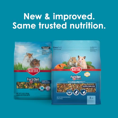 Image of Kaytee Forti-Diet Pro Health Nourish+Protect Hamster and Gerbil Food, Comprehensive Nutrition Backed by Science, Digestive Health, Immune Support, 3 Pounds