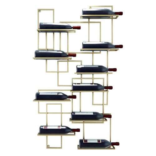 amhricho Wine Rack Wall Mounted for 10 Bottles, Metal Wood Wall Wine Rack, Freely 1pcs Or 6pcs...