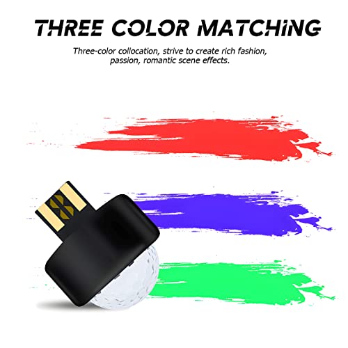 3Pcs Usb Mini Disco Lights, Car Led Magic Atmosphere Light, Colorful Stage Dj Party Ball Light, Portable Small Auto Decoration Night Strobe Light For Christmas Halloween Birthday Wedding #TOP2