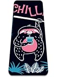 Eslifey Niedliche Faultier I'm Chilling Out Trenout Yogamatte umweltfreundliche Übung Pilates Matte für Haus Fitnessstudio Boden (182cm L x 60cm B x 3,5cm H)