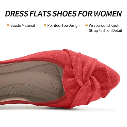 Image of Aomigoct Comfortable Dressy Flats for Women: Cushioned Insole & Lightweight for All-Day Office Comfort - Slip On & Foldable for Working Professional with Bow