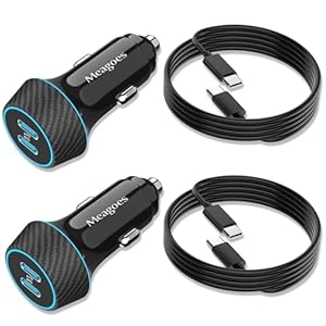 Paquete de 2 cargadores de coche USB C de 90 W de carga súper rápida para iPhone 17 Pro Max/Air/16/15/iPad, teléfono Android Samsung, doble puerto PD de 45 W, accesorios automáticos, adaptador de
