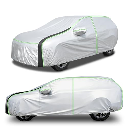 Image of 420D Waterproof | Sunshade Car Cover Fits for Jeep Grand Cherokee 1993-2026, All Weather Car Covers for Grand Cherokee Accessories, with Zipper & Reflective Safety Strips