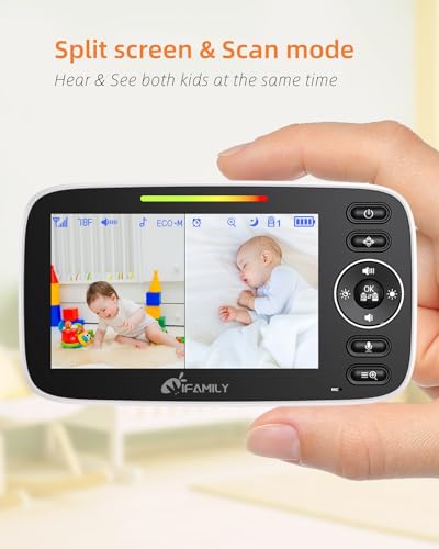 Image of iFamily 4.3 inch Split Screen Baby Monitor with 2 Cameras and Audio