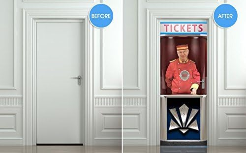 Miniatura 3 de Usher - Mural para puerta en taquilla de cine. 1 pegatina, calcomanía, envoltura, cubierta. Pelar y pegar, autoadhesivo, extraíble (pegatina