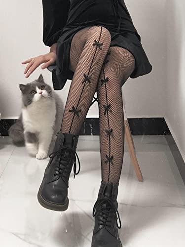 SOUTHRO Women Fishnet Stockings With Bow Tie Girl Cute Fish Nets Tights With Designs2