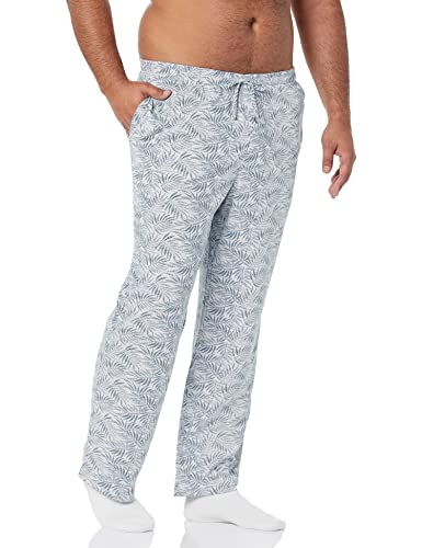 Amazon Essentials Men's Knit Pajama Pant, Grey Palm Leaf Print, XX-Small
