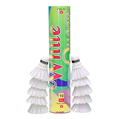 Gyronax White Feather White Queen Shuttlecock, 1 Box Pack of 10-image-30